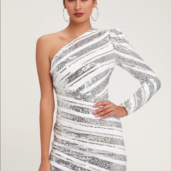 RYSE The Label One Shoulder Sequin Dress NWT - Picture 2 of 8
